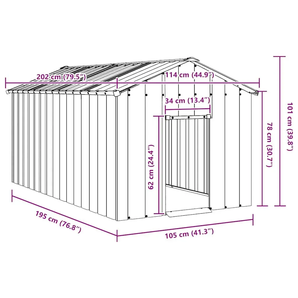 Heavy-Duty Galvanised Steel Dog House with Roof