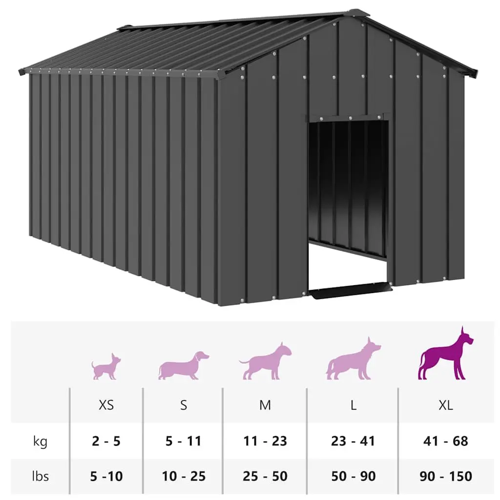 Heavy-Duty Galvanised Steel Dog House with Roof