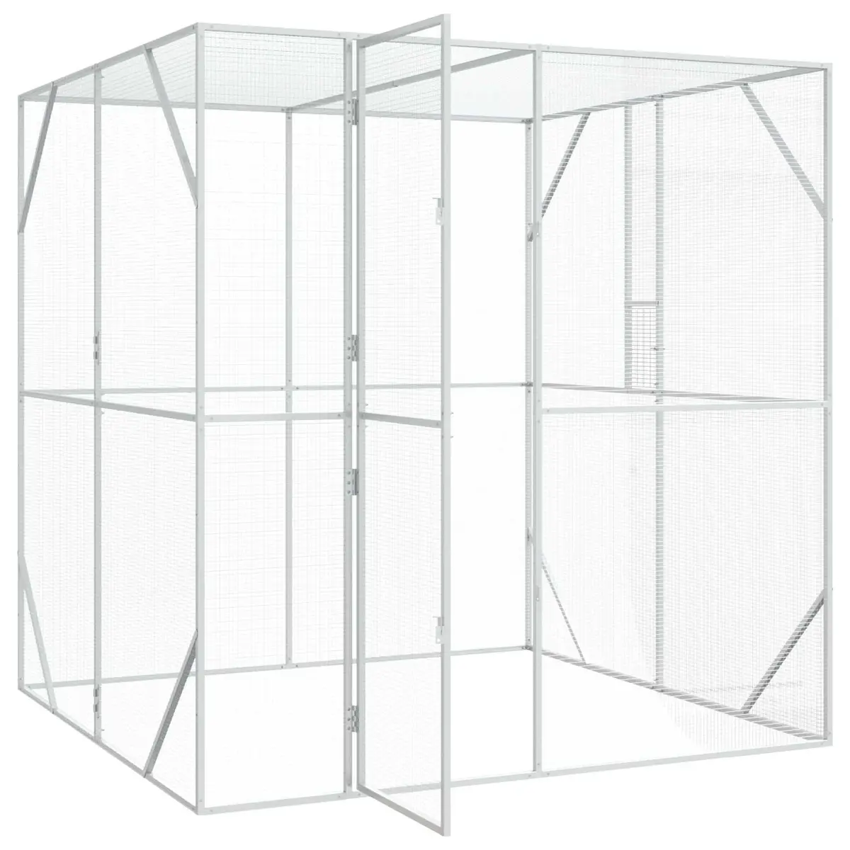 Bird Cage Galvanised Steel 209 x 202 x 214 cm Anthracite Outdoor Garden Aviary