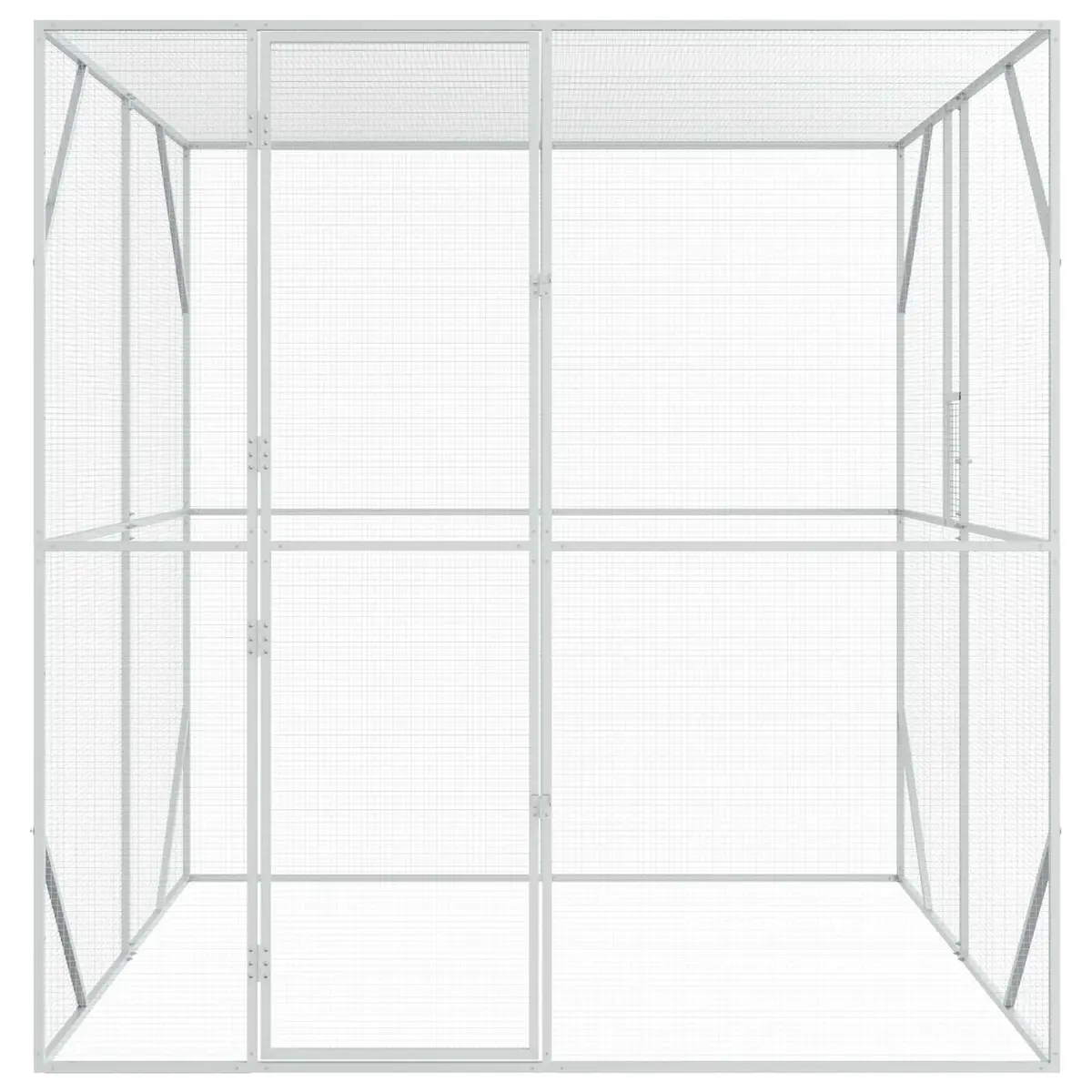 Bird Cage Galvanised Steel 209 x 202 x 214 cm Anthracite Outdoor Garden Aviary