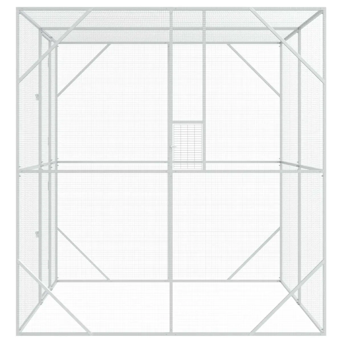 Bird Cage Galvanised Steel 209 x 202 x 214 cm Anthracite Outdoor Garden Aviary