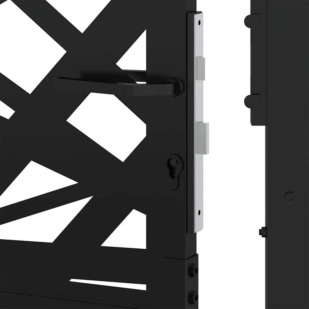 Black Steel Laser-Cut Garden Gate 100x100 cm