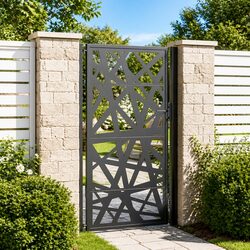 Robust Black Steel Garden Gate 100x175 cm for Outdoor Use
