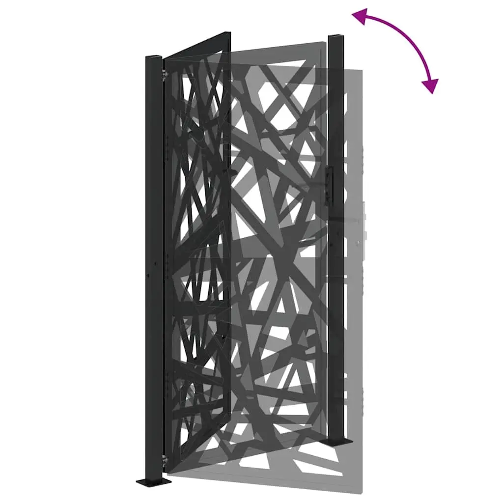 Garden Gate Steel 100x175 cm Black