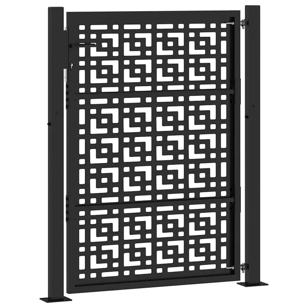 Black Steel Garden Gate 100x125cm with Security Lock