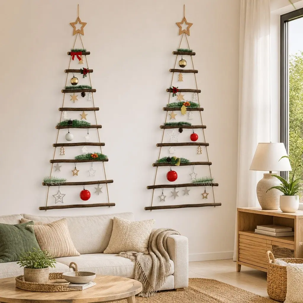 Wooden Hanging Christmas Trees for Festive Decor