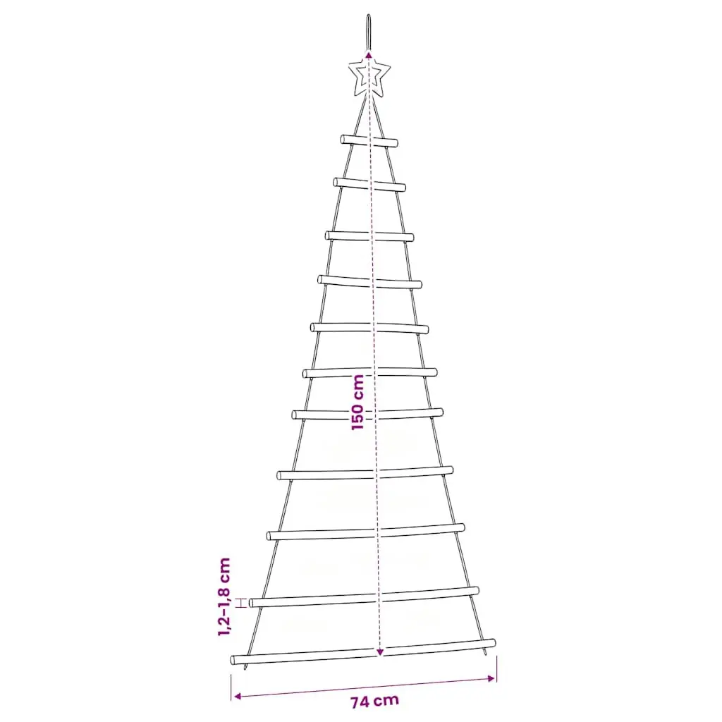 Natural Wood Branches Hanging Christmas Tree Decoration 74x150 cm