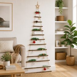 Rustic Wooden Hanging Christmas Tree 86x180 cm