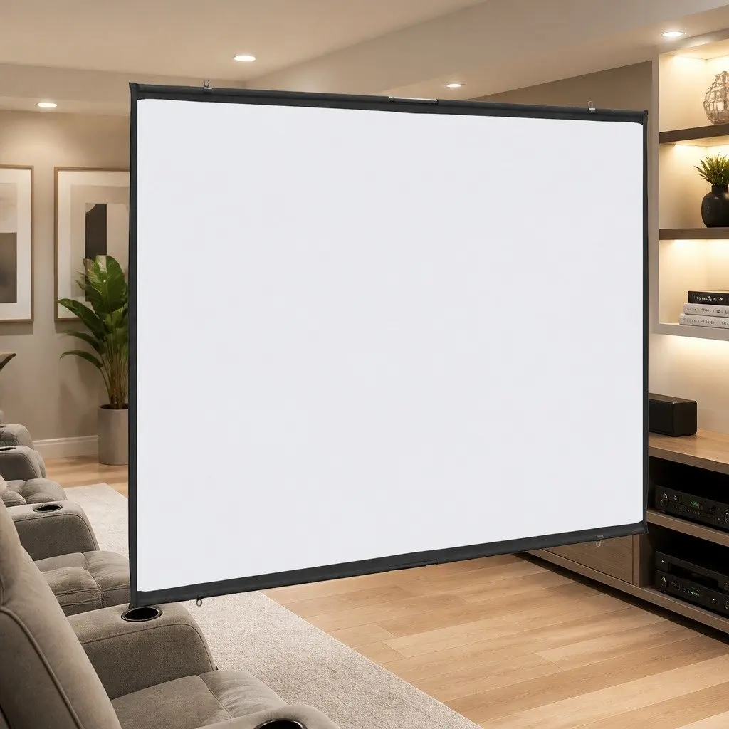 Wall-Mounted 90 Inch Projection Screen for Presentations