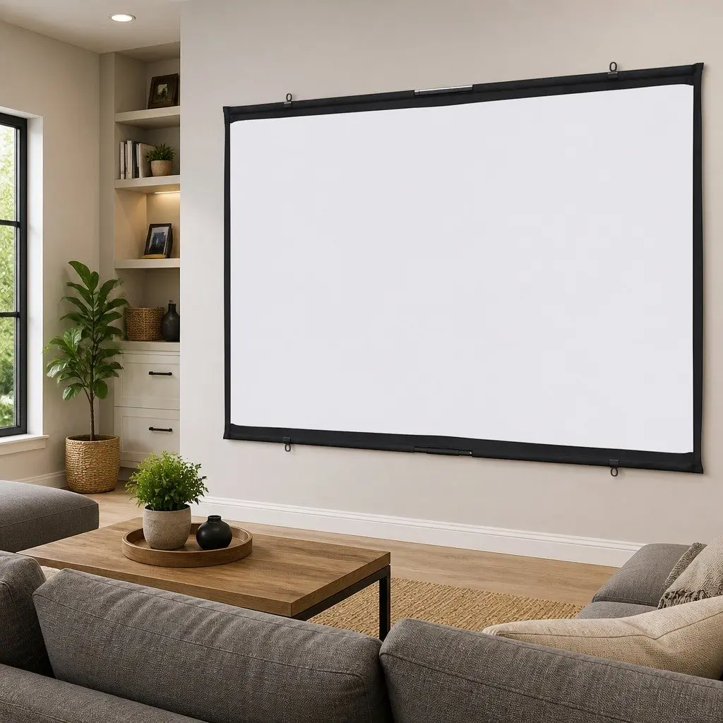 60 Inch Wall-Mounted Projection Screen for Home and Office