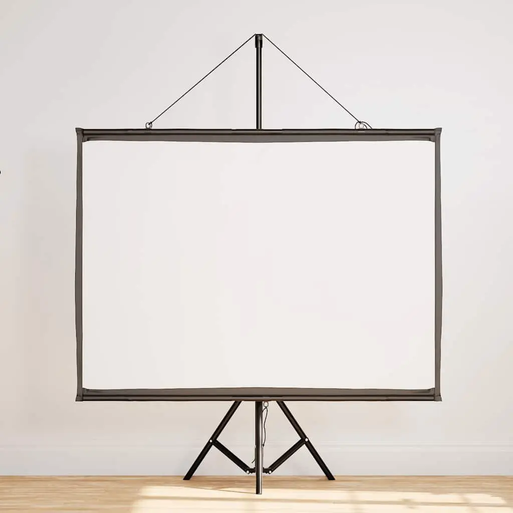 Projection Screen Polyester 72 Inch White Tripod Stand