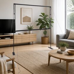 100 Inch Portable Projection Screen with Double Stands