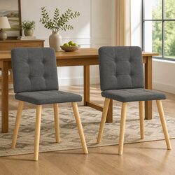 Grey Fabric Dining Chairs Set of 2 for Comfort and Style