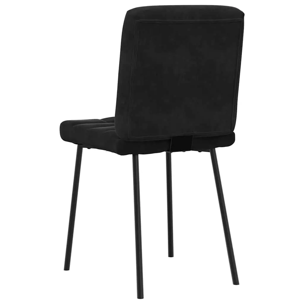 Dining Chairs Velvet Black 2 Piece Metal Frame