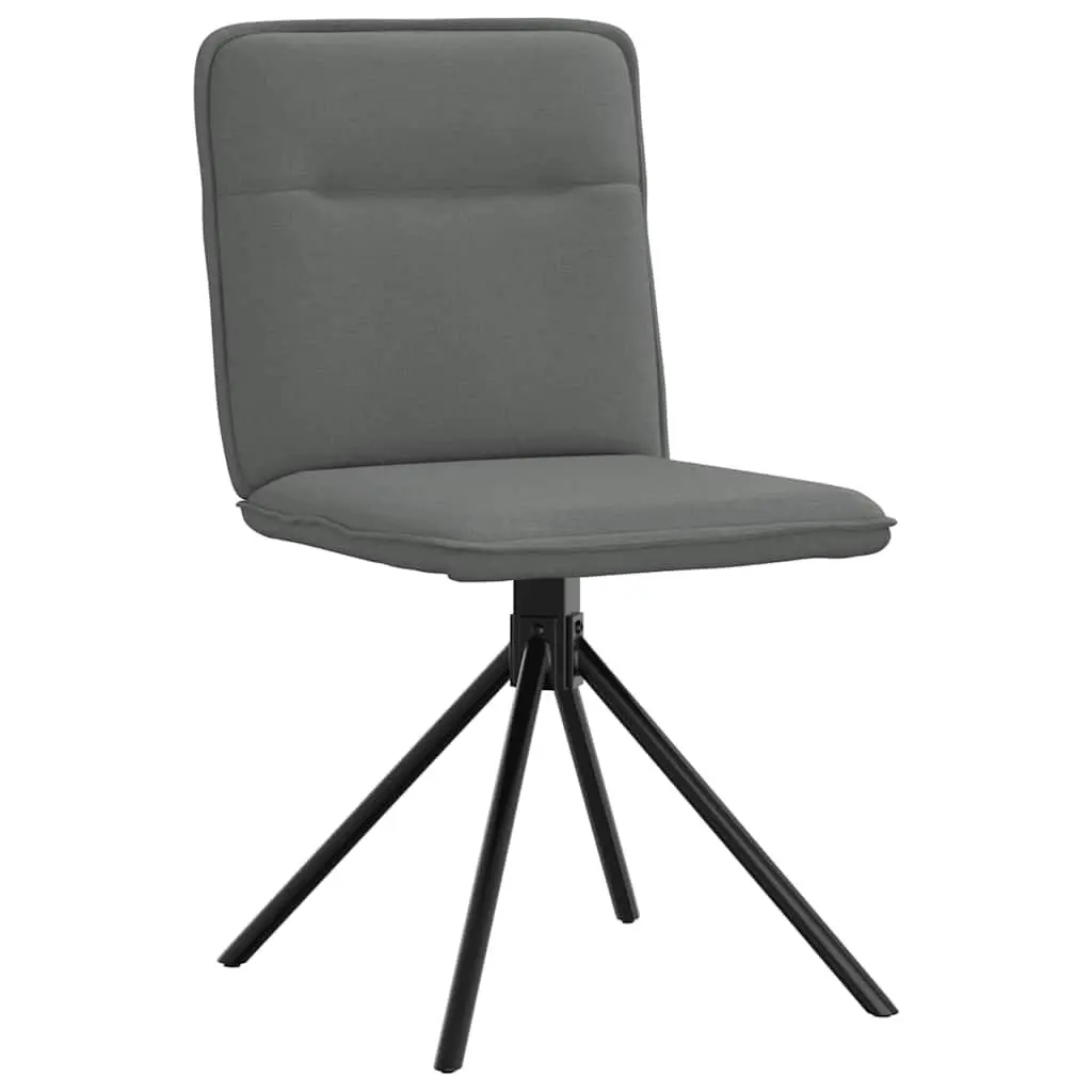 Ergonomic Grey Fabric Dining Chairs 2 pcs with Swivel Function