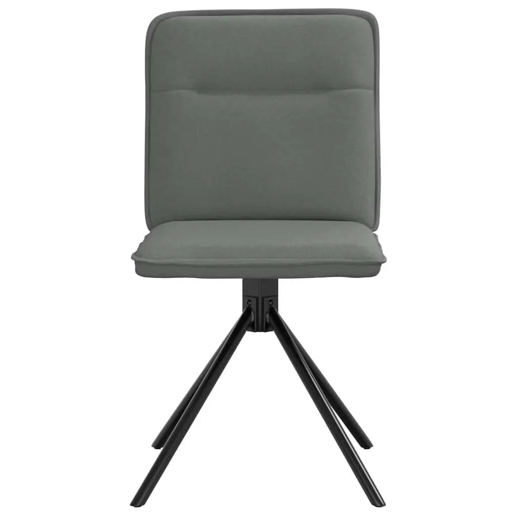 Ergonomic Grey Fabric Dining Chairs 2 pcs with Swivel Function
