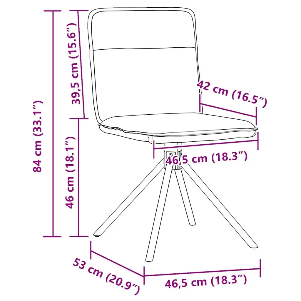 Ergonomic Grey Fabric Dining Chairs 2 pcs with Swivel Function