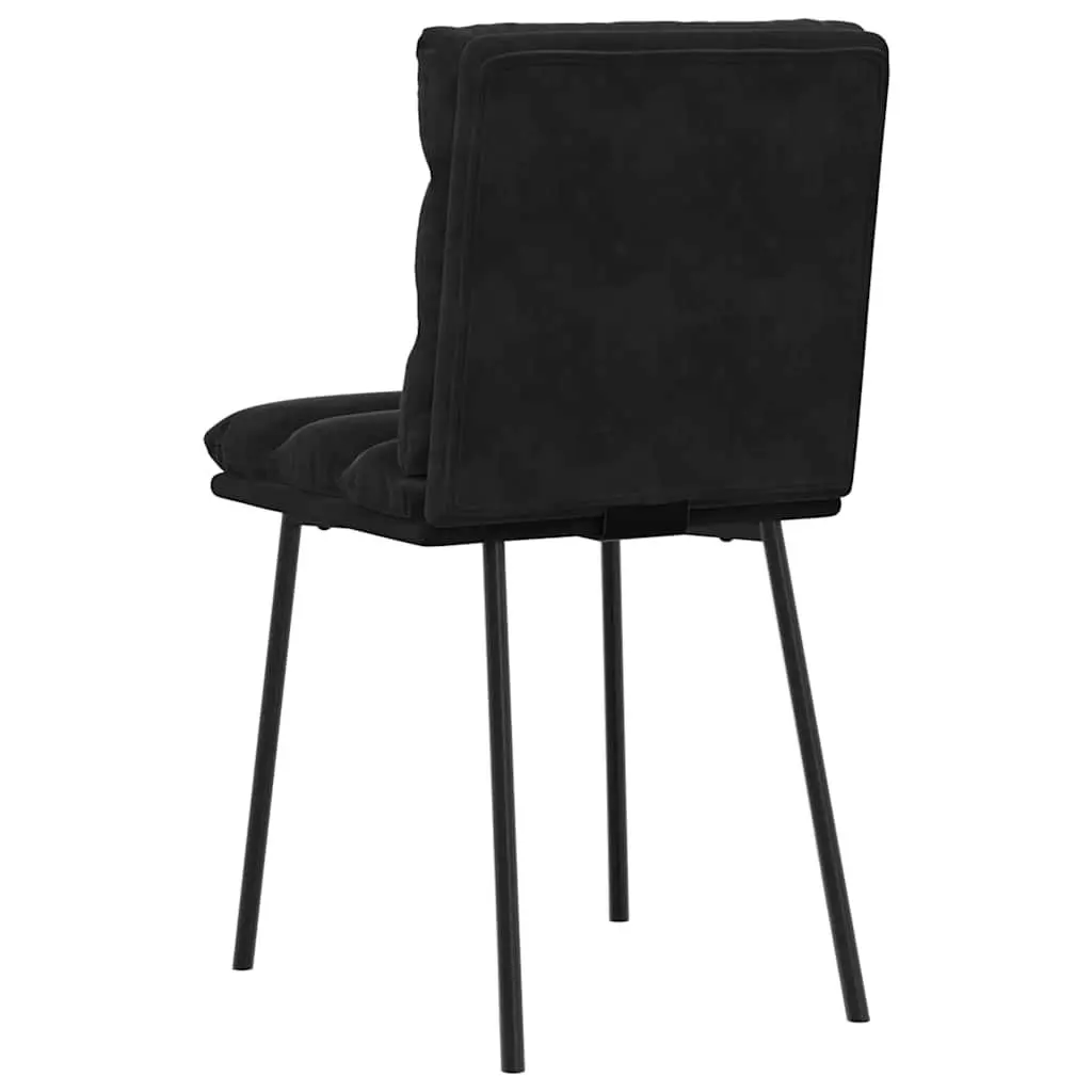Ergonomic Black Velvet Dining Chairs, 2 pcs Set
