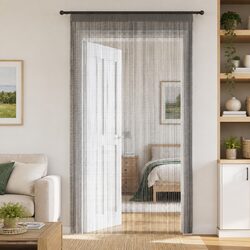 Elegant Anthracite String Curtains 2 Panels 140x250cm