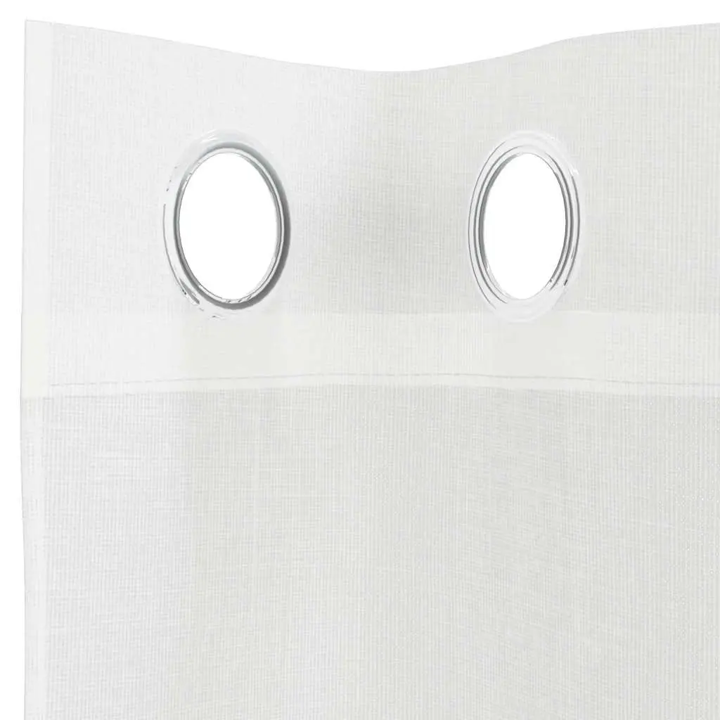 Voile Curtains with Grommets, 2 Pcs, White