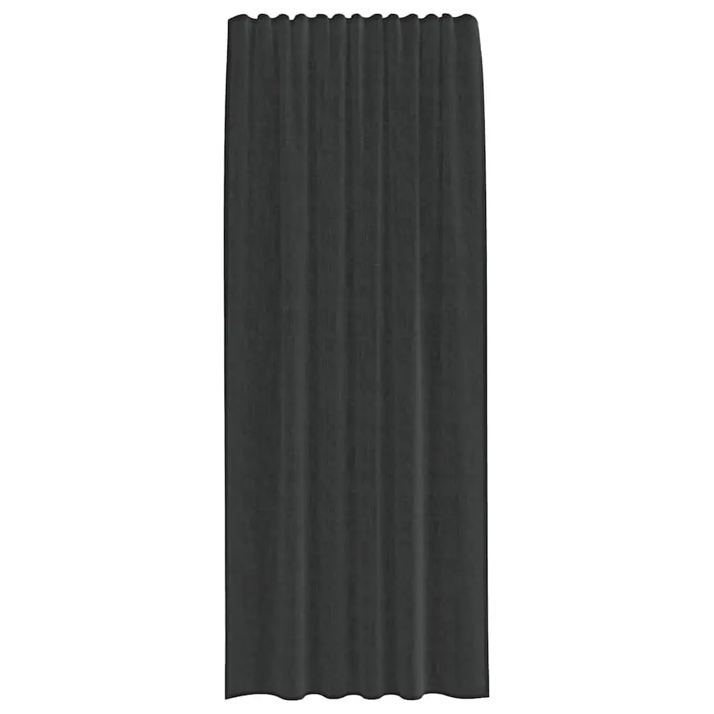Voile Curtains 2 pcs Black Sheer Net Curtain Panels Rod Pocket Window Drapes