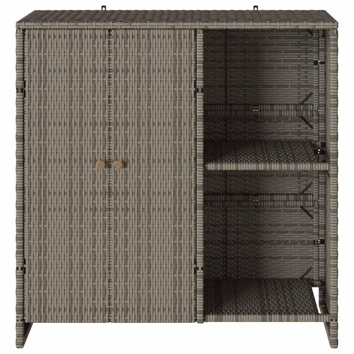 Storage Cabinet Rattan Grey Rectangular 100x36x102cm