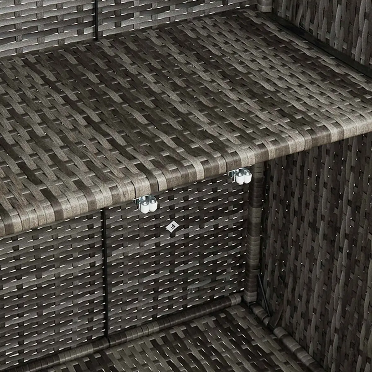 Storage Cabinet Rattan Grey Rectangular 100x36x102cm