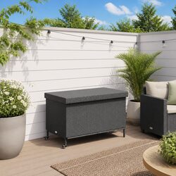Heavy-Duty Garden Storage Box with Wheels for Cushions