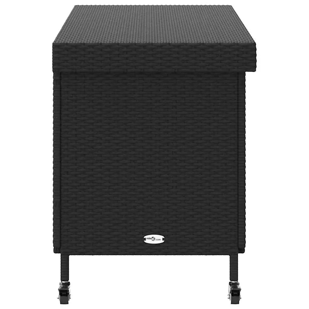 Garden Storage Box PE Rattan 110 x 55 x 73 cm Black