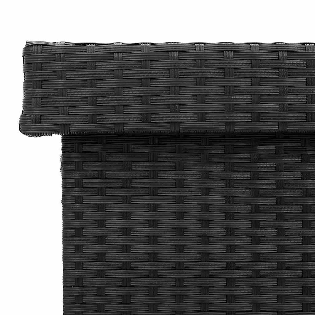Garden Storage Box PE Rattan 110 x 55 x 73 cm Black