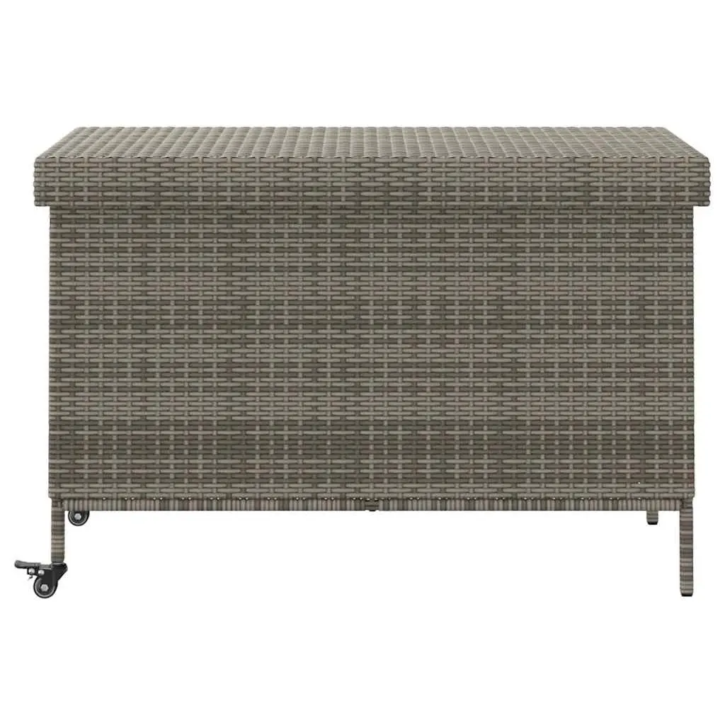 Grey Garden Storage Box with Wheels for Outdoor Use