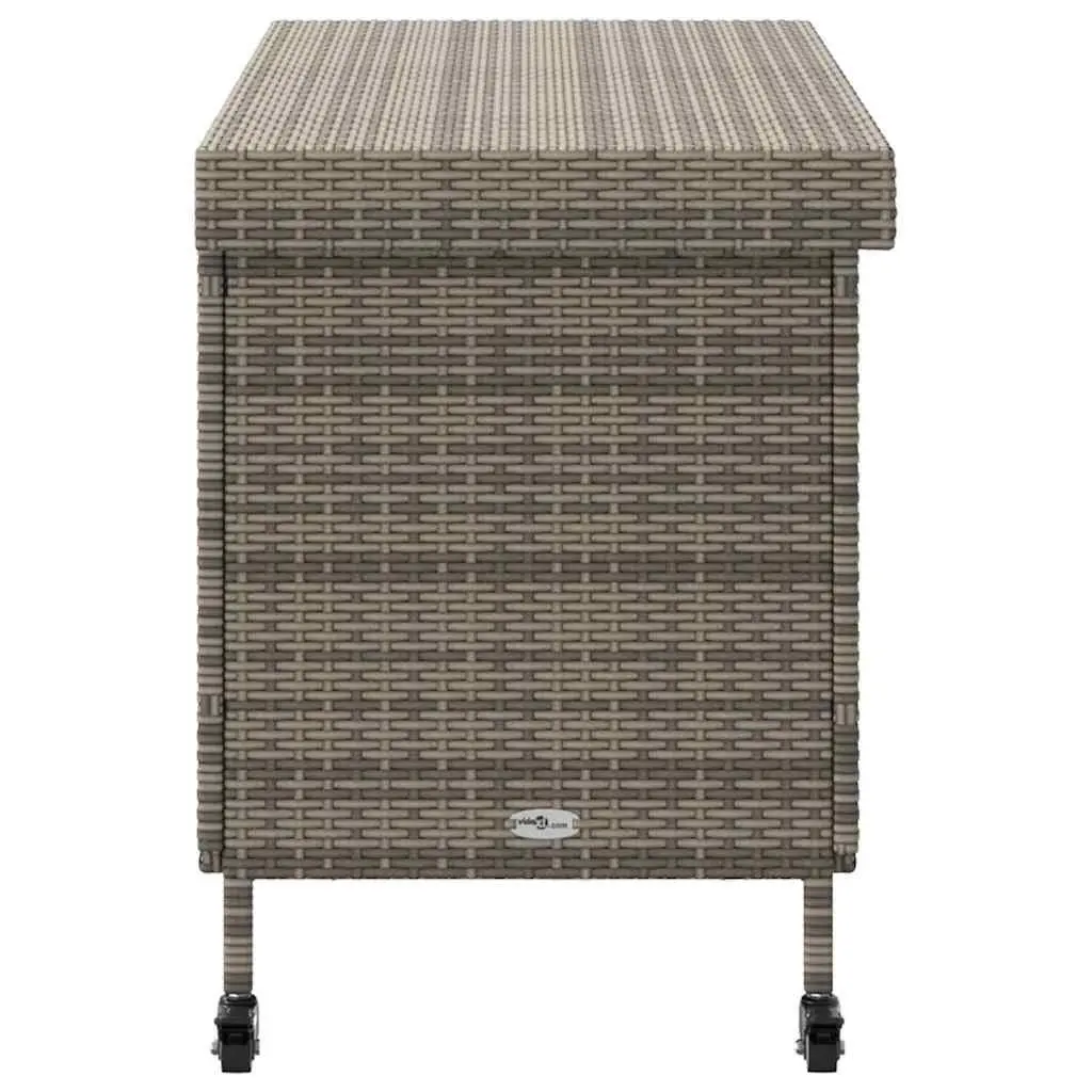 Grey Garden Storage Box with Wheels for Outdoor Use