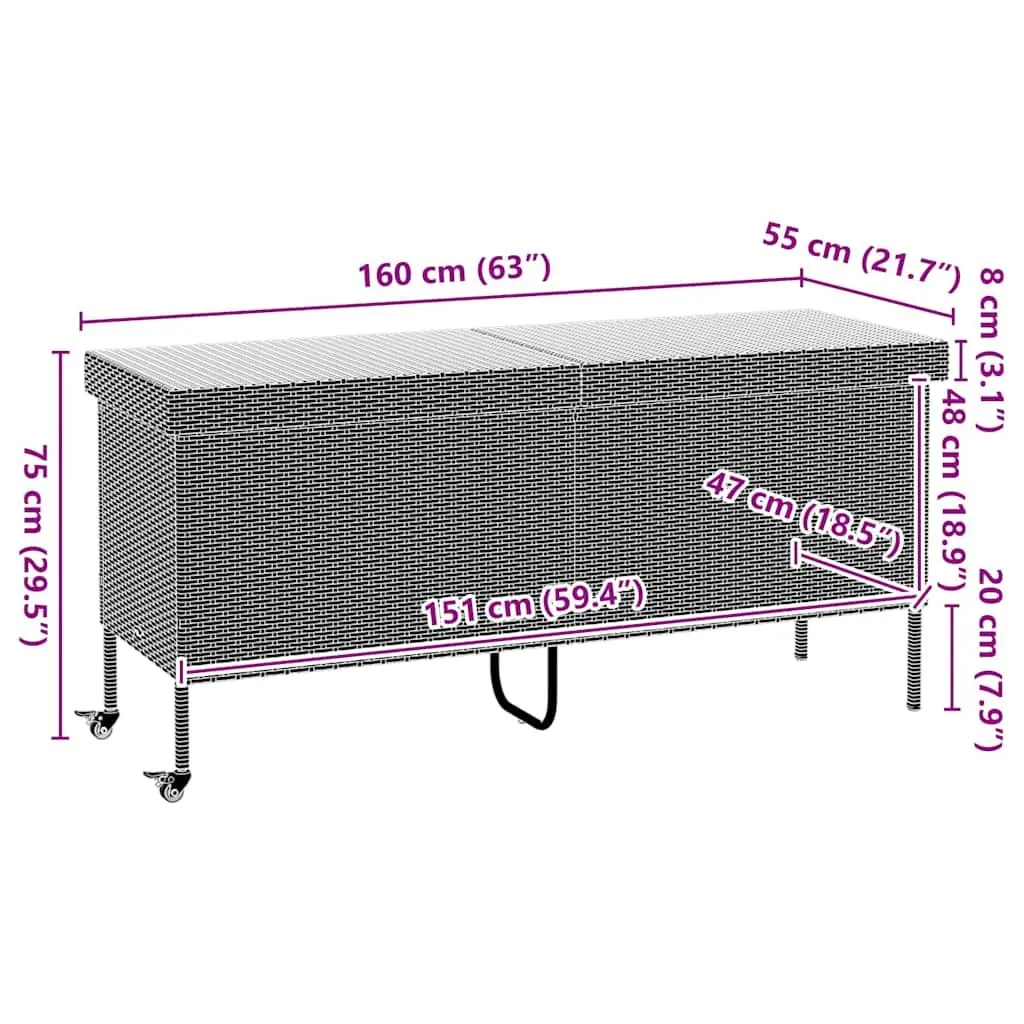 Garden Storage Box on Wheels for Outdoor Use