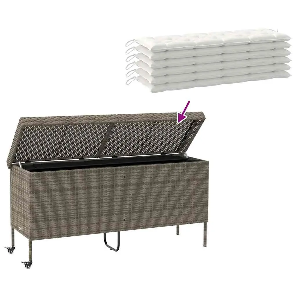 Garden Storage Box on Wheels for Outdoor Use