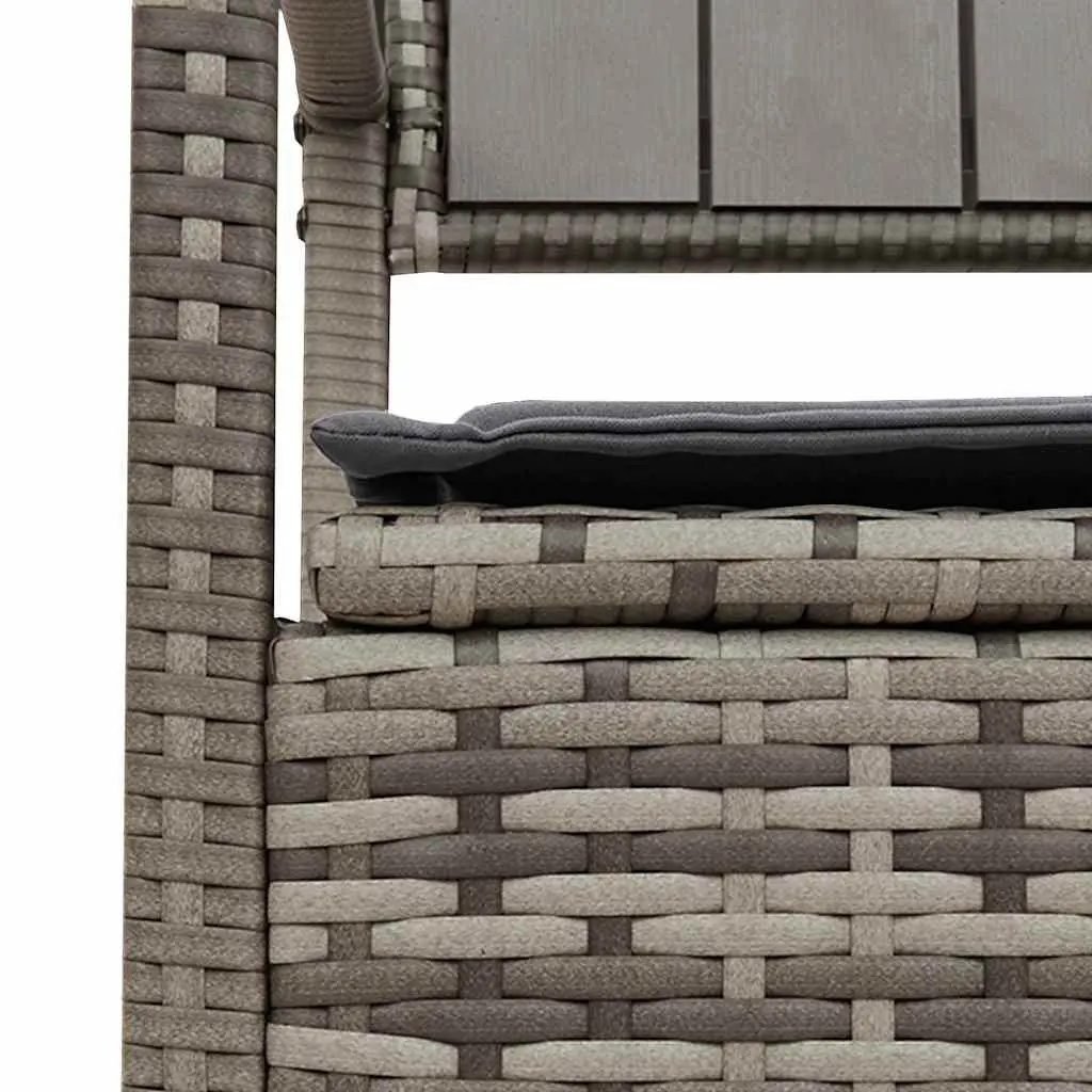 Garden Storage Bench with Cushion in Grey