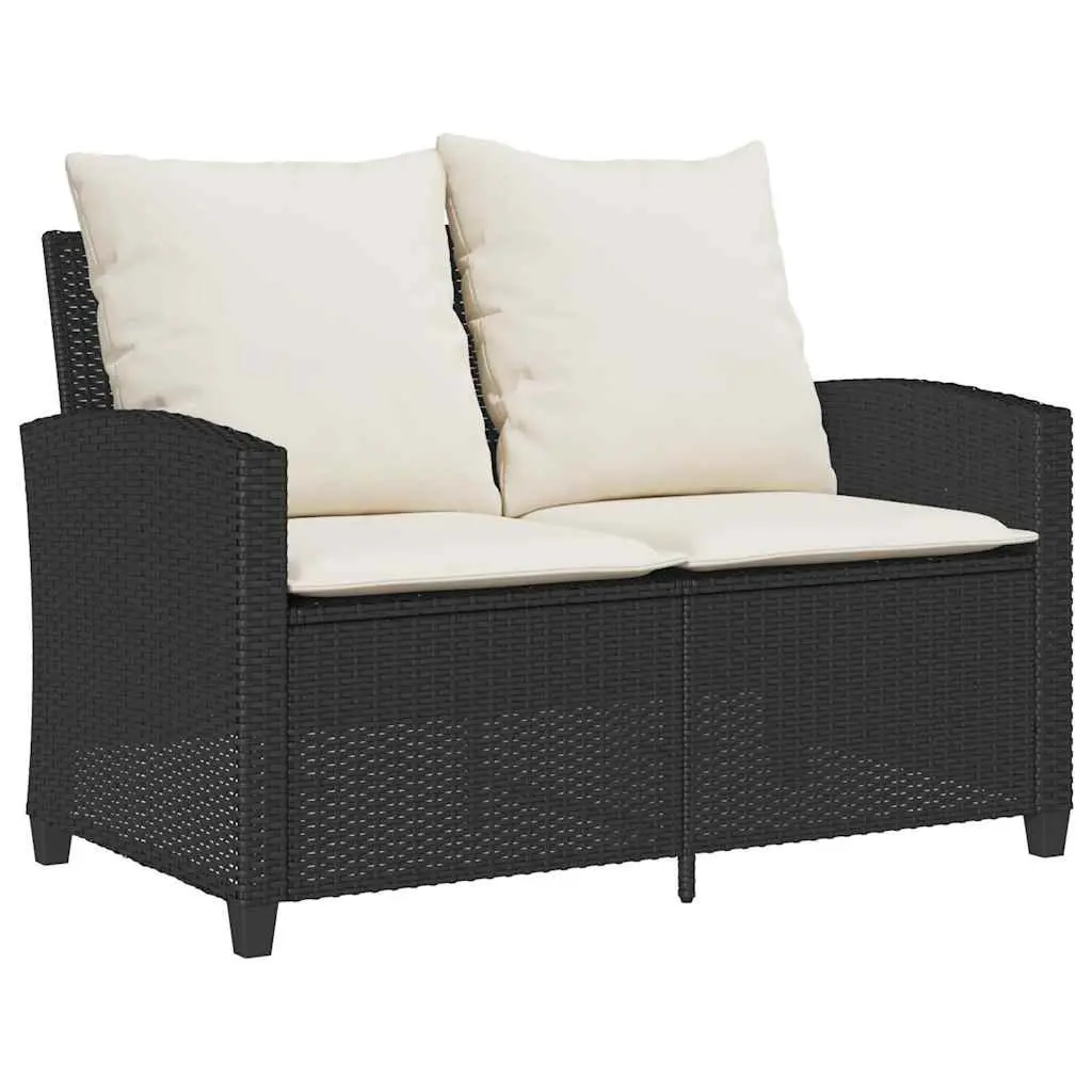 2-Seater Outdoor Garden Sofa in Black Rattan
