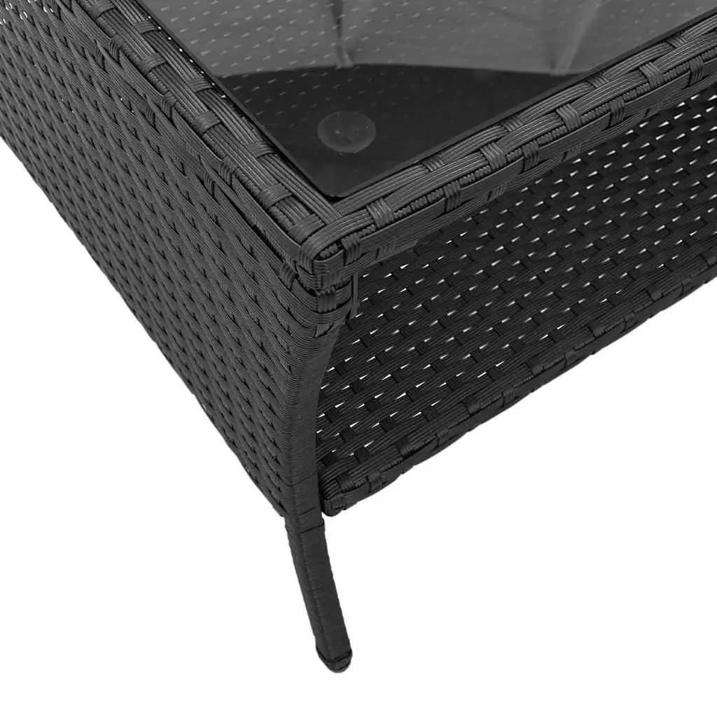 2-Seater Outdoor Garden Sofa in Black Rattan