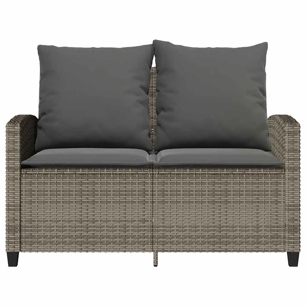 2-Seater Garden Sofa Set with Cushions and Table
