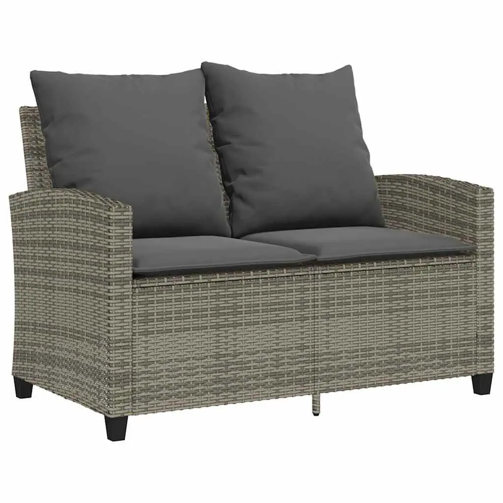 2-Seater Garden Sofa Set with Cushions and Table