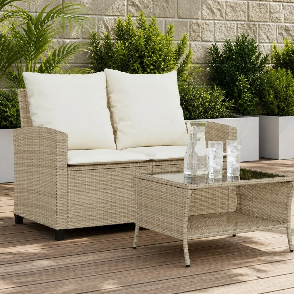 Outdoor Garden Sofa Set with Cushions and Table