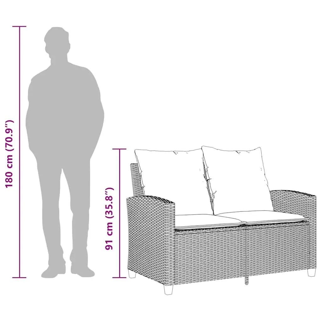 Outdoor Garden Sofa Set with Cushions and Table