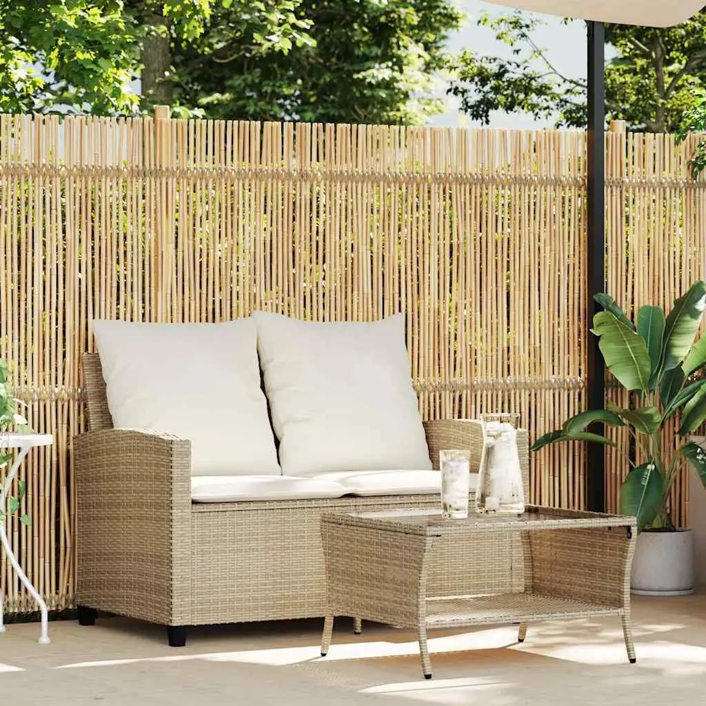 Outdoor Garden Sofa Set with Cushions and Table