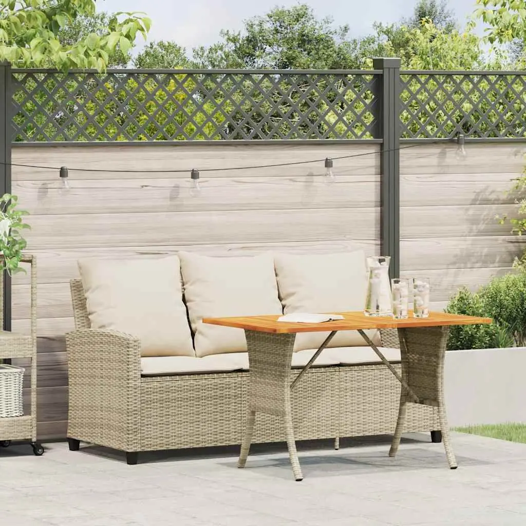 3-Seater Garden Sofa Set with Cushions and Table