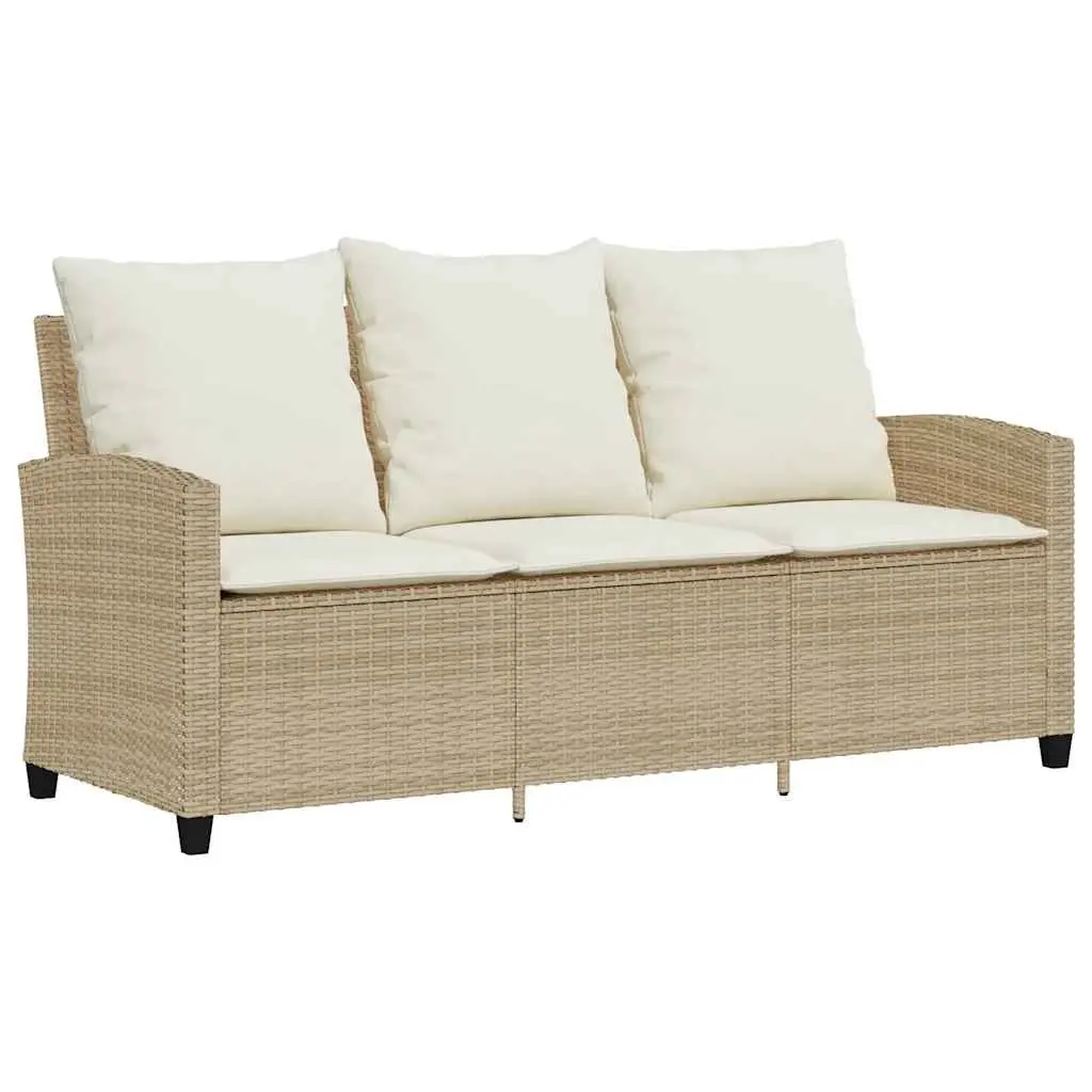 3-Seater Garden Sofa Set with Cushions and Table