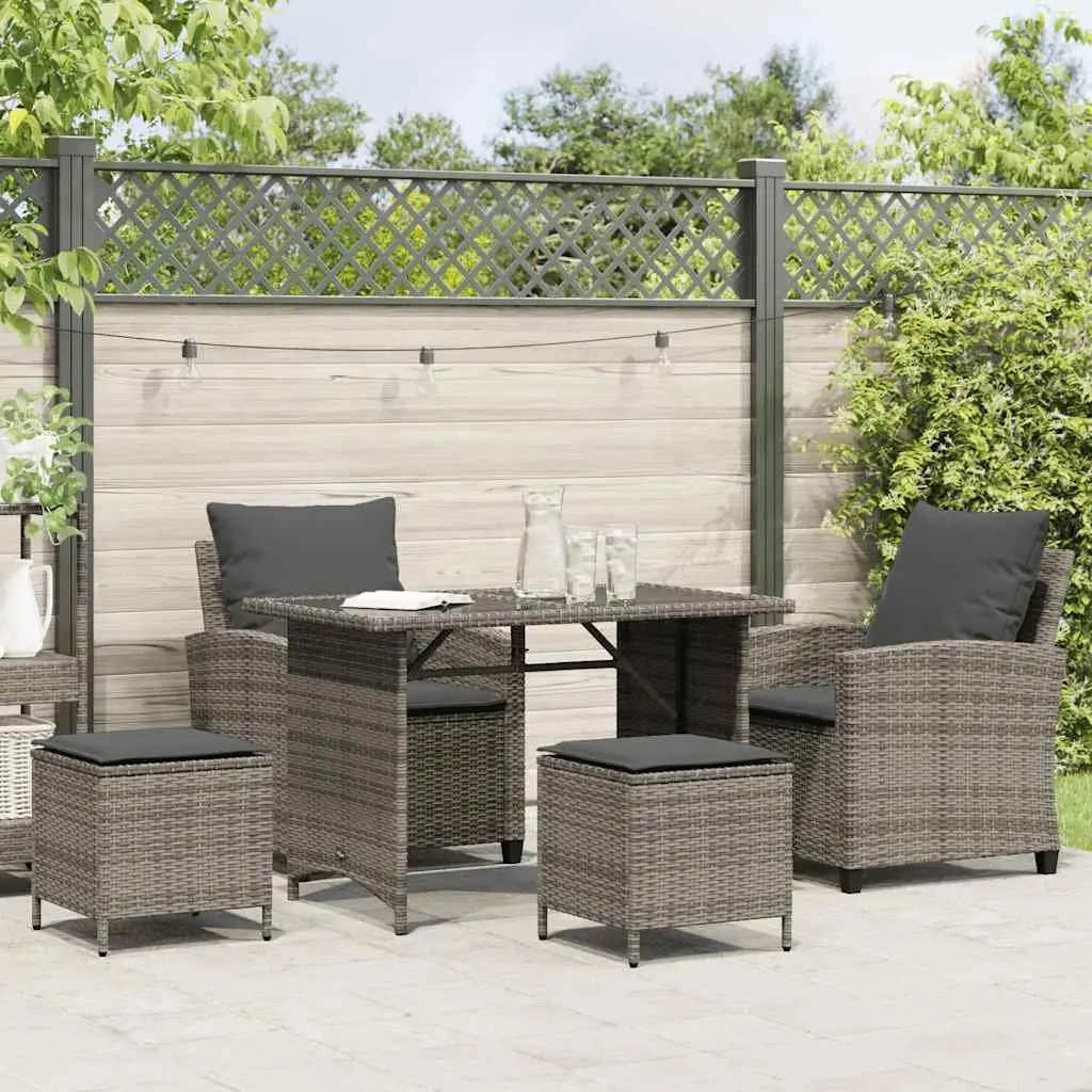 4-Piece Grey Outdoor Garden Sofa Set