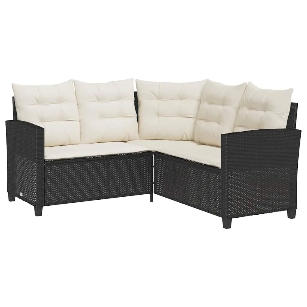 L-Shaped Garden Sofa Set with Coffee Table and Cushions Outdoor Patio Furniture