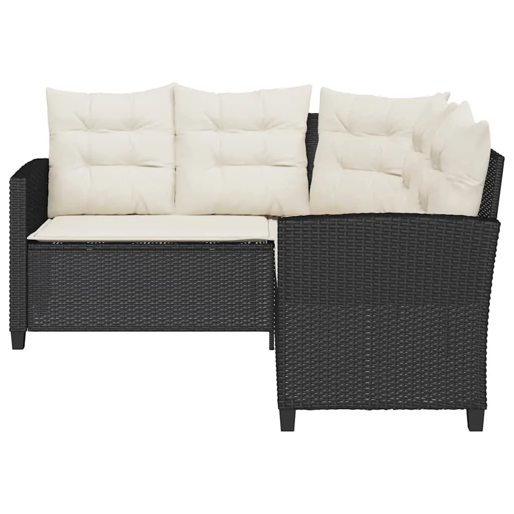 L-Shaped Garden Sofa Set with Coffee Table and Cushions Outdoor Patio Furniture