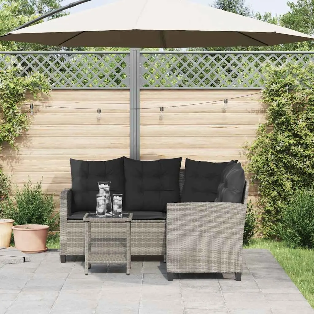 L-Shaped Garden Sofa with Integrated Table