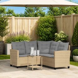Premium L-Shaped Garden Sofa with Table and Cushions
