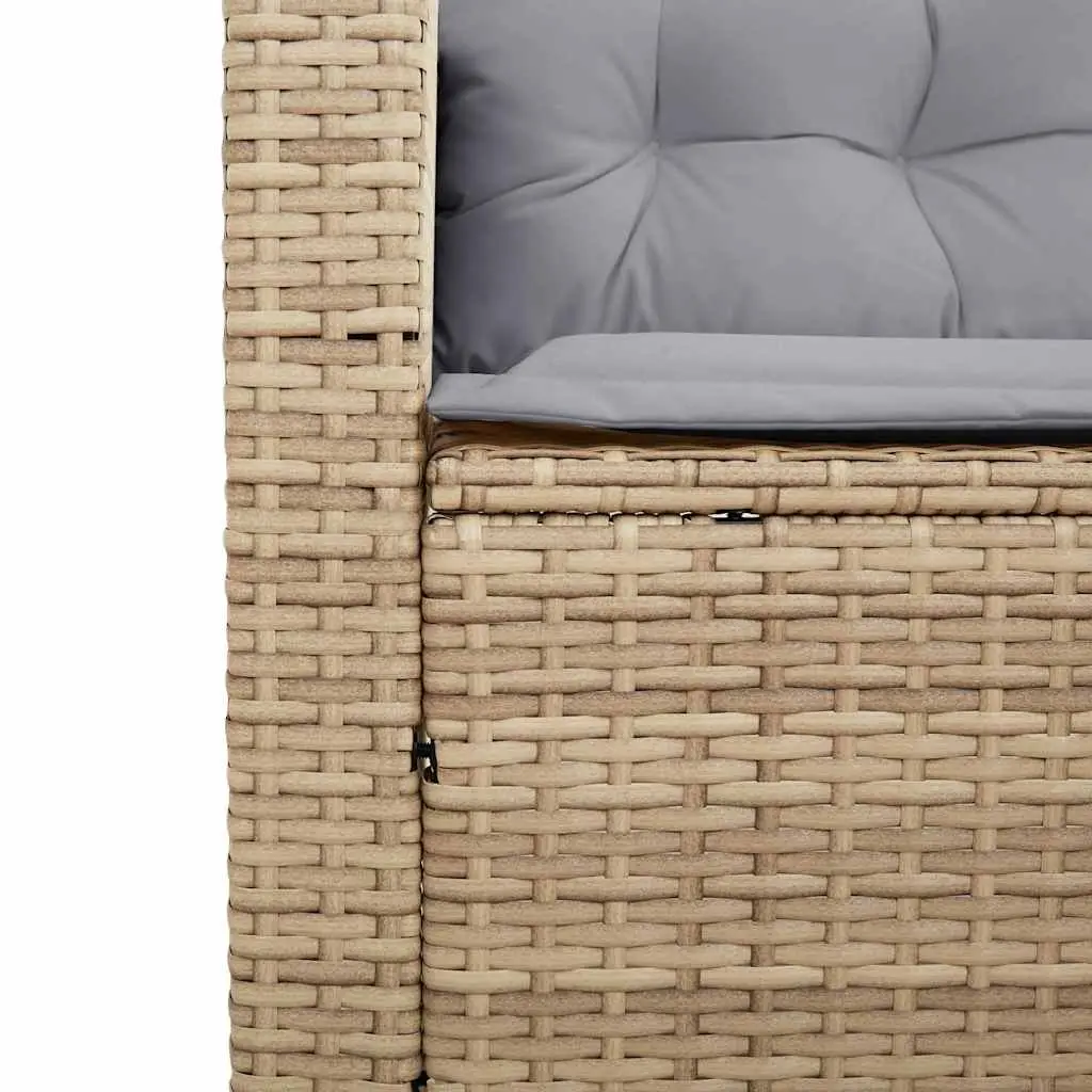 L-Shaped Garden Sofa with Table and Cushions